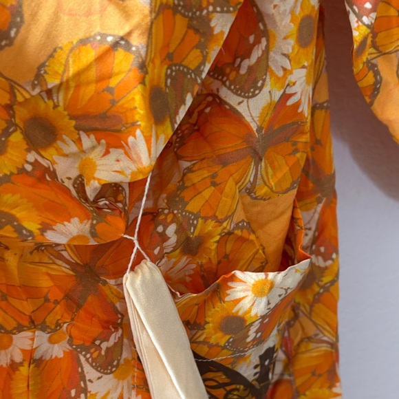 Vibrant Orange Floral Women's Robe - Picture 6 of 11